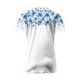 thumbnail image 5 of Womens Short Sleeve Tops Floral Print Summer T Shirts Round Neck Top with Lace Panel Dressy Casual Blouses Camisetas Para Mujer, 5 of 5