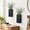 Black-Medium, variant on Gray Medium Paulownia Wood Wall Planter Set with Plastic Eucalyptus, 2 Pack