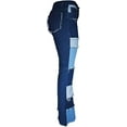 thumbnail image 2 of BAMAIA Women Patch Flare Jeans Bell Bottom Raw Hem Denim Pants, 2 of 7