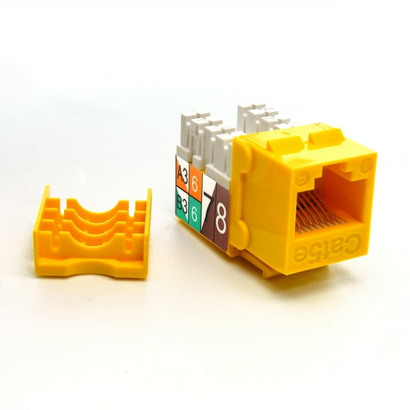 ACCL Cat.5E RJ45 110 Type Keystone Jack Yellow, 1 Pack
