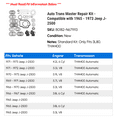 thumbnail image 2 of Auto Trans Master Repair Kit - Compatible with 1965 - 1973 Jeep J-2500 1966 1967 1968 1969 1970 1971 1972, 2 of 2