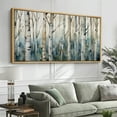 thumbnail image 2 of Large Framed Canvas Print Stumps of Birch Forest Wall Art Decorative Ready to Hang Painting for Living room Bedroom - 60"x30" Natural Frame, 2 of 7