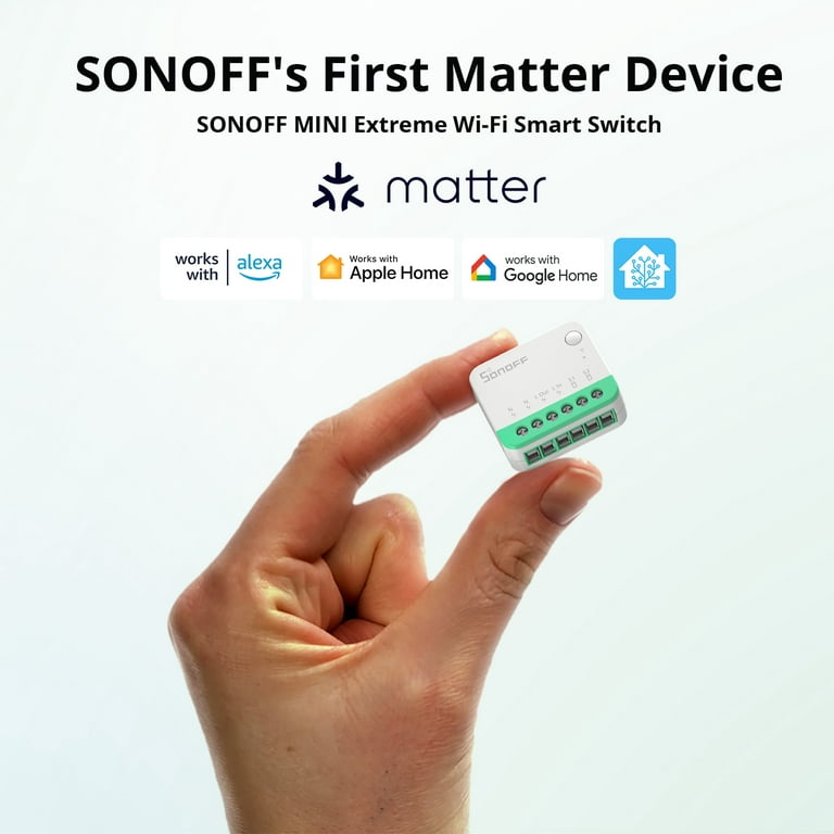 SONOFF MINI Extreme 10A Wi-Fi Smart Switch,Works With Alexa,Google Home and  Apple Home,TÜV, CE, and FCC certifications 