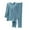 Blue, variant on Tnhcen Women's Modal Cotton Blend Sleepwear Set - Solid Color Round Neck Pleated Front Long Sleeve Top & Elastic Waist Wide Leg Pants Pajamas Set (L-XL)