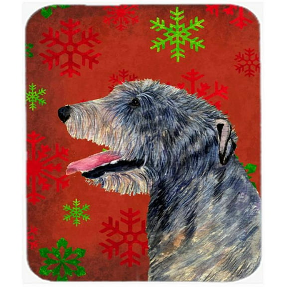 Irish Wolfhound Snowflakes Holiday Christmas Mouse Pad, Hot Pad or Trivet