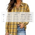 thumbnail image 3 of ClodeEU Women's Collared Button Down Long Sleeve Plaid Shirt,Casual Shacket with Chest Pocket ,Women's Plus L, 3 of 6