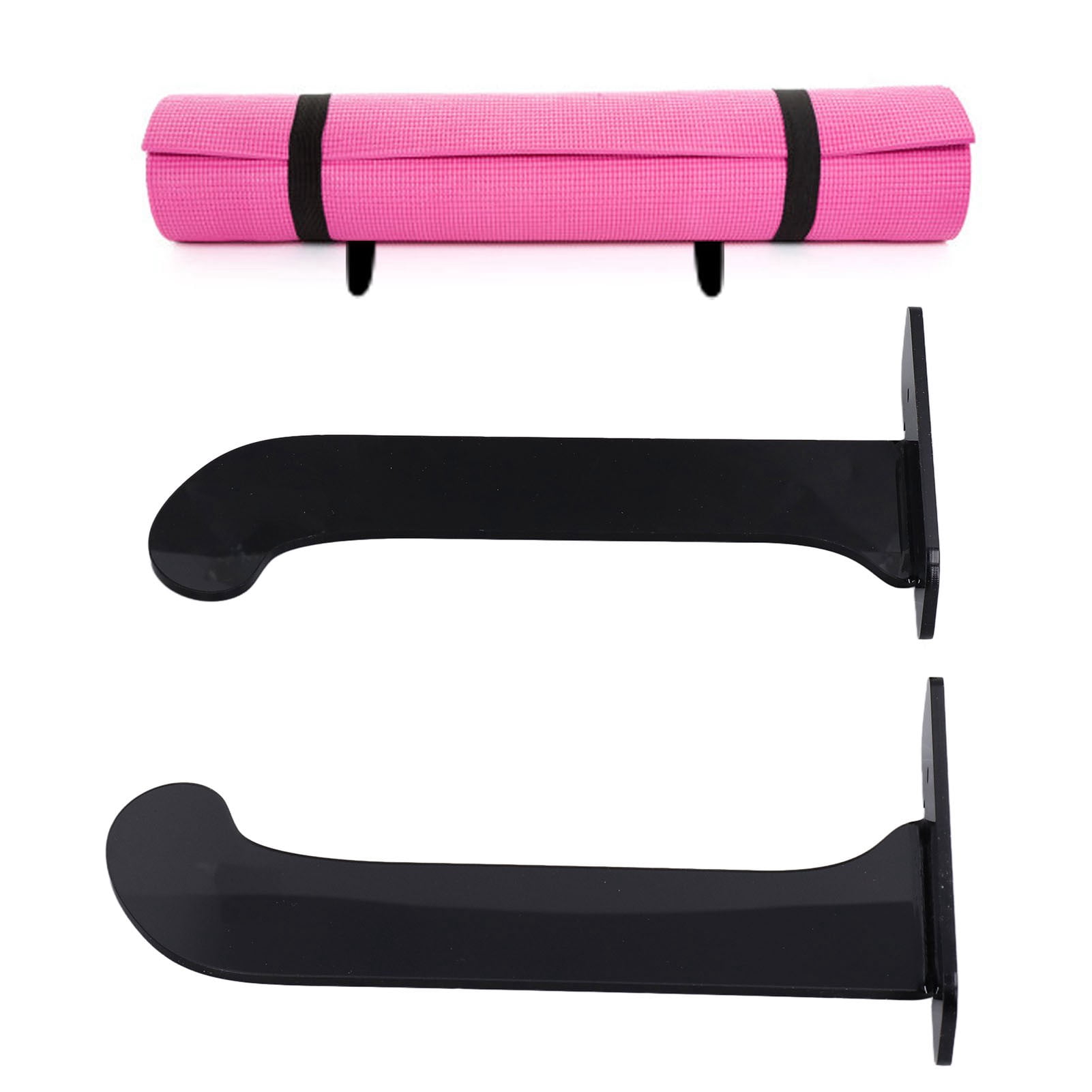 Yoga Mat Wall Mount Holder, Acrylic Save Space Yoga Mat Storage Rack Durable  for Office for Living Room Black