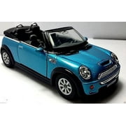 5" Kinsmart Mini Cooper S Convertible Diecast Model Toy Car 1:28 Blue
