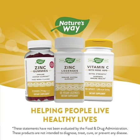 Nature's Way Zinc Lozenge with Echinacea & Vitamin C, Wild Berry Flavor, 60 Lozenges