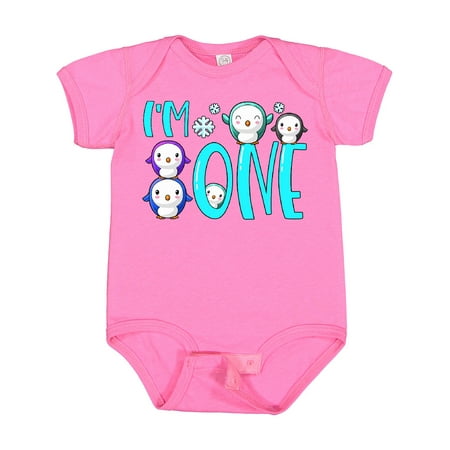 

Inktastic I m 1 Cute Penguin Birthday Party Gift Baby Boy or Baby Girl Bodysuit