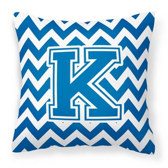 Monogram Letter Chevron Fabric Decorative Pillow