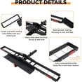 thumbnail image 4 of BeesClover Motorcycle Rack,Heavy Duty 500LB Motorcycle Hitch Carrier with Ramp- 2" Receiver Bike Rack for Dirt Bike, Bicycle, ATV - Fits Tires Up to 5.5" Wide - Steel Material, 4 of 9