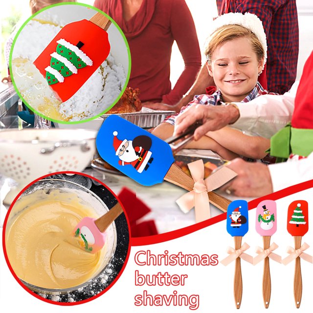 Big Discount,Christmas Design Spatula Wooden Handle Scraper Kitchen Baking Tools New,PENDANE,Multi color