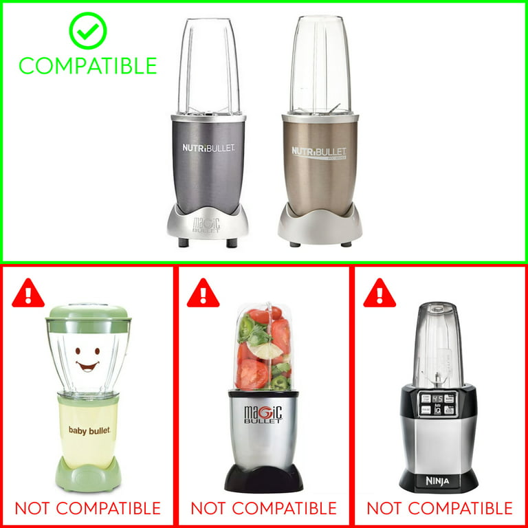Nutribullet Replacement Parts 24 oz Tall Cup with Handled Lip Ring + Extractor Blade for Nutribullet Lean NB-203 1200W Blender