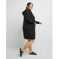 thumbnail image 2 of Hanes Originals Women's Soft Brushed Fleece Hoodie Dress (Plus Size) Black 2X, 2 of 6