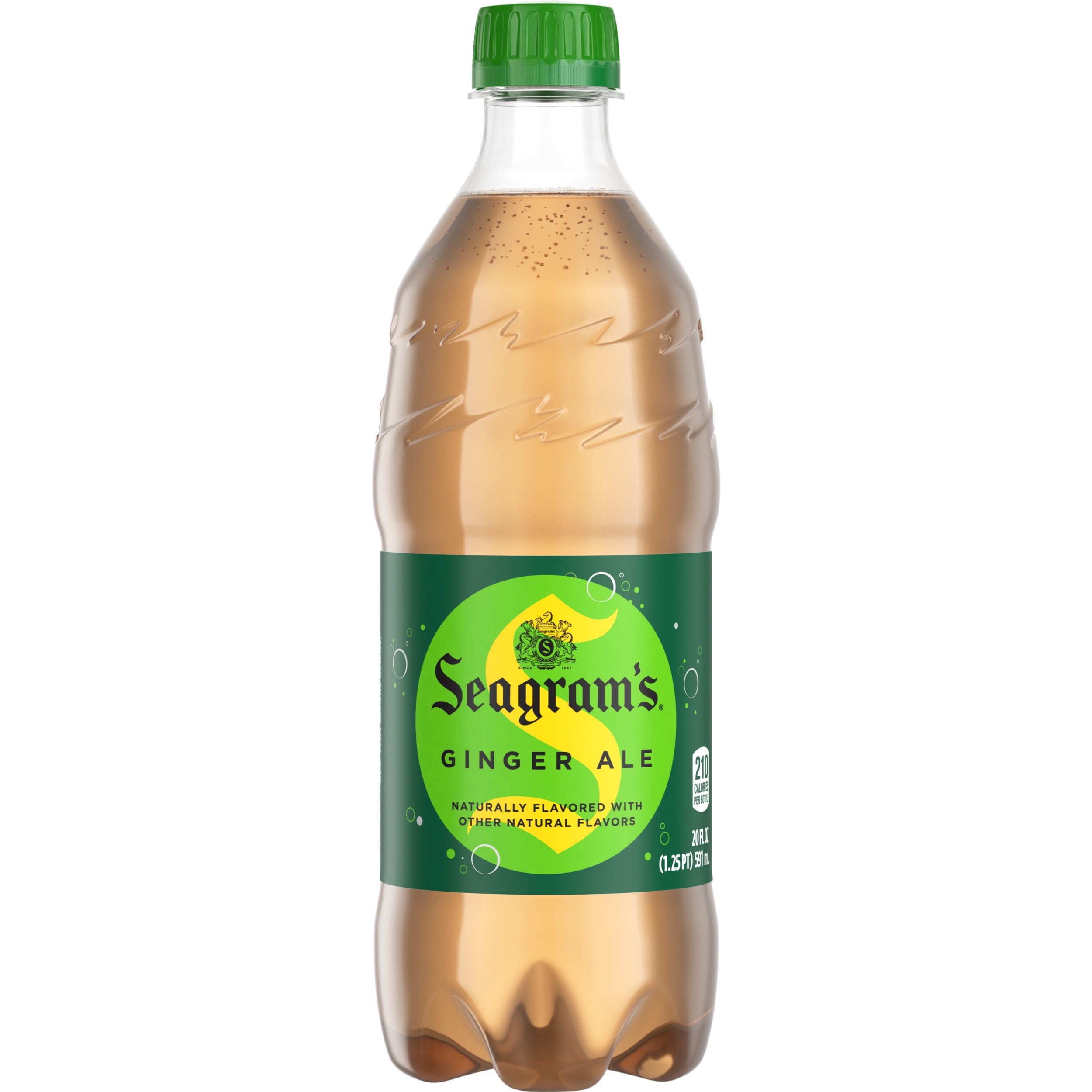 Seagrams Ginger Ale Soda Pop, 20 fl oz Bottle