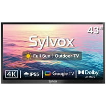 SYLVOX 43" Full Sun Outdoor TV, 4K UHD Smart Outdoor TV Runs Google OS, IP55 Weatherproof TV with 2000Nits Brightness WiFi Bluetooth GoogleCast Voice Remote (Pool Pro 2.0)