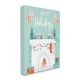 thumbnail image 3 of Happy Holidays Festive Mantle Stockings Holiday Graphic Art Gallery Wrapped Canvas Print Wall Art, 3 of 7