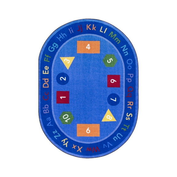 Fun-damentals 7'8" x 10'9" Oval Area Rug In Color Multi-Color:Multi,Material:Nylon