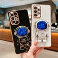 thumbnail image 3 of case for Samsung Galaxy A53 5G Case, Cute Starry Sky Plated 3D Astronaut Hidden Kickstand Holder Galaxy A53 5G Case for Women Girls Soft TPU Full Lens Cover Protection Shockproof Alien Case (White), 3 of 6