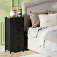 thumbnail image 2 of Eunos Commode à 4 Tiroirs, Chiffonnier en Tissu Vertical Table de Nuit pour Chambre, Noir, 2 of 7