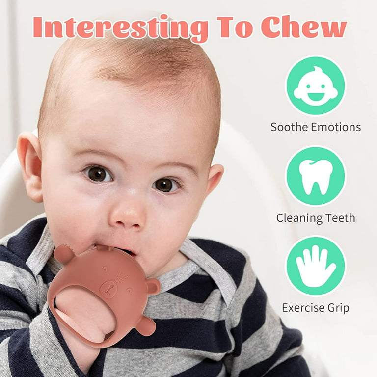 3 Pack Baby Teether Teething Toys for Babies 0-6 Months Baby Teething Toy  Silicone Anti Dropping Infant Hand Teether Pacifiers Wrist Hand Chew Toys
