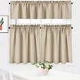 thumbnail image 1 of NANAN Juego de cortinas y cenefas de cocina, 3 piezas de 30 pulgadas de largo, tejido tipo gofre con textura, cortinas de café y cenefa, cortinas de baño impermeables, tratamiento de ventana (gris par, 1 of 1