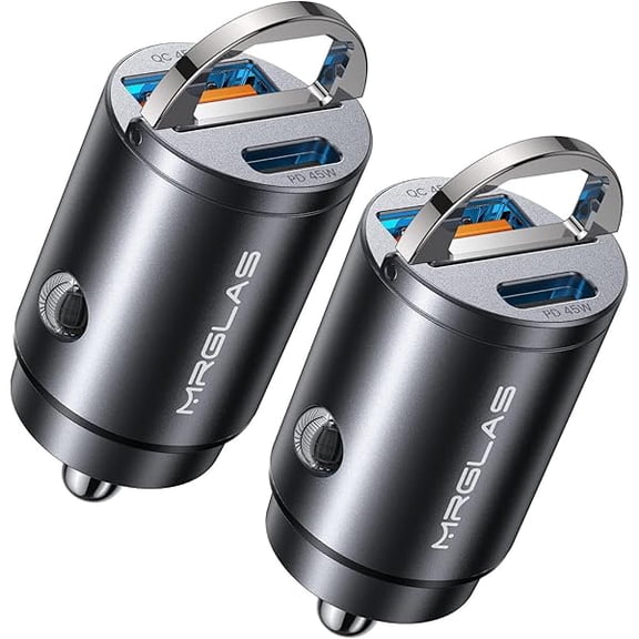 Quyaojz 2-Pack 90W USB C Car Charger,[Super Mini Metal] Car Charger Fast Charging Adapter PD QC3.0 Dual Port Type C Car Cigarette Lighter USB Compatible iPhone 17 16 15 iPad Samsung S26 25