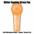 thumbnail image 3 of Glitter Squishy Stress Toy with Sparkle Squeeze Design, Orange, Fake Microphone Shape for Kids Party Favors, Sensory Toy, 3 of 3