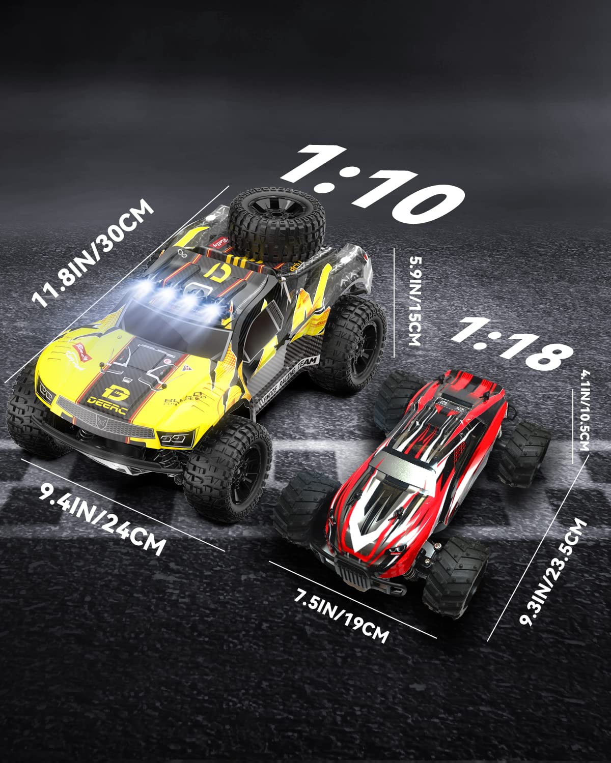 DEERC 9206E 1:10 Scale RC Cars,48+ KM/H Hobby Grade High