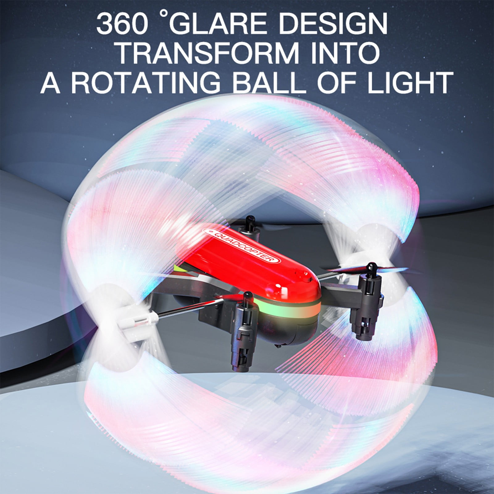 Drone with Cool LED Lights, One Click Takeoff And Landing, Folding Body, Remote Control Toys Gifts for Adult