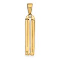 thumbnail image 4 of 10k 3-D Snow Skis Pendant, 4 of 5
