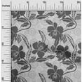 thumbnail image 2 of oneOone Georgette Viscose Gray Fabric Asian Floral Craft Projects Decor Fabric Printed By The Yard 42 Inch Wide, 2 of 4