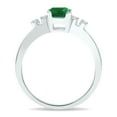thumbnail image 2 of SZUL Women's Emerald and Diamond Sparkle Ring in 10K White Gold, 2 of 5