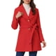 thumbnail image 1 of Abrigo De Invierno Largo Con Cinturón Y Un Solo Pecho Para Mujer Rojo XS, 1 of 6