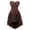 Brown, variant on Women Steampunk Faux Leather Boned Bustiers Corset with Skirt Party Set Brown 6XL