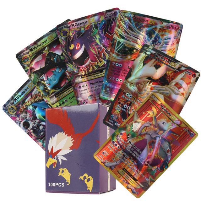 Tarjetas brillantes de Pokémon, versión en inglés, MEGA GX Vmax TAG EX, colección de tarjetas proxy, juguetes, regalo para niños, 60/100 Uds.