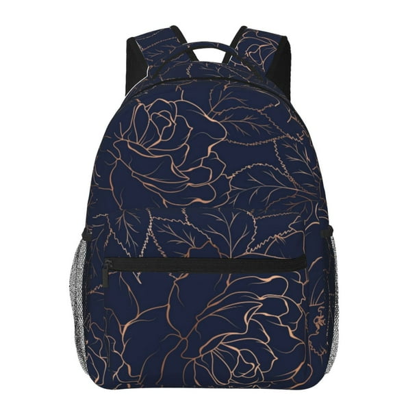 Balery Navy Dark Blue Mochila Escolar Impresa, Mochila Ligera para Viajes Casual, Mochila Duradera y Cómoda Multifuncional, Mochila para Laptop-One Size
