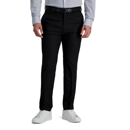 Kenneth Cole Reaction Men's Slim Fit Solid Performance Dress Pant Black 34W x 32L