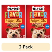 (2 pack) Milk Bone Flavor Snacks Small Dog Biscuits, Flavored Crunchy Dog Treats, 24 oz Box