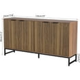 thumbnail image 2 of Fluted Accent Cabinet with Doors, Sideboard Buffet Cabinet with Storage, Storage Console with Adjustable Shelves for Living Room, Kitchen, 2 of 7