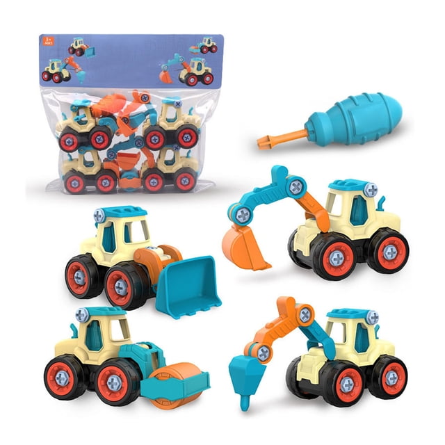 Juguetes de vehículos de construcción para ensamblar por uno mismo, juegos de vehículos de construcción para niños pequeños, juguetes para niños, juego de veh