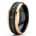 thumbnail image 2 of Metal Masters Men Tungsten Two-Tone Wedding Band Black Rosegold-tone Eternity Ring Cz Comfort-Fit, 2 of 6