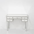 thumbnail image 4 of GZXS Modern 5-Drawers Mirrored Computer Desk Dressing Table, Silver, 4 of 8