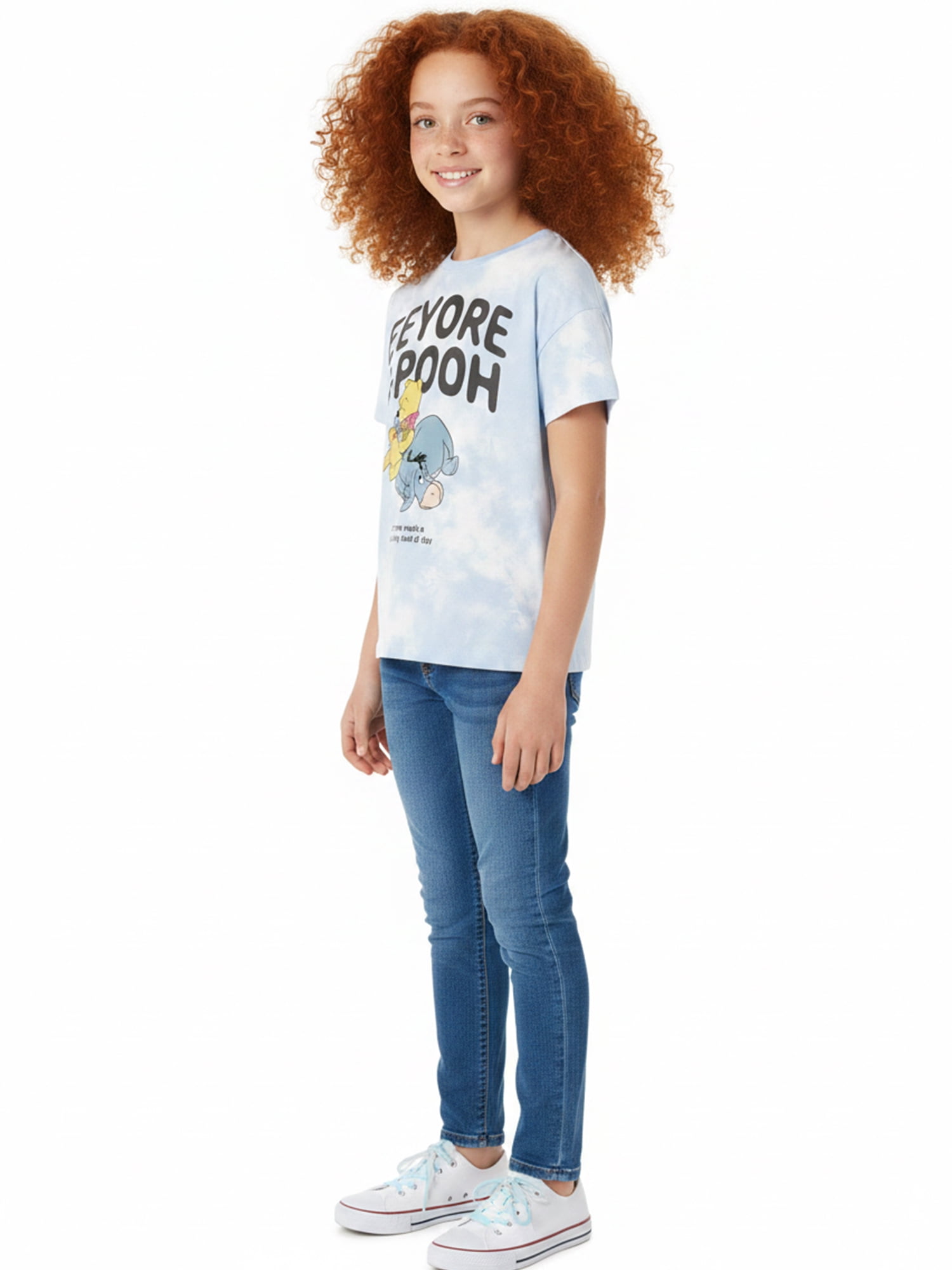 Winnie the Pooh Girls' Graphic Tee with Short Sleeves, Sizes 4-16