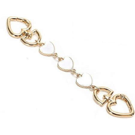 DanceeMangoos Bag Extender Chain Strap Replacement Accessory Metal Chains Purse Extender for Handbags or Shoulder Bags(Heart-Pink)