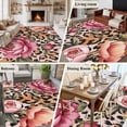 thumbnail image 5 of 6'x9' Area Rugs, Pink Flowers Indoor Outdoor Area Rug for Living Room Bedroom, Leopard Spot Vintage Floral Country Plants Washable Bathroom Rugs Kitchen Floor Carpet Mats Home Decor Aesthetic, 5 of 8