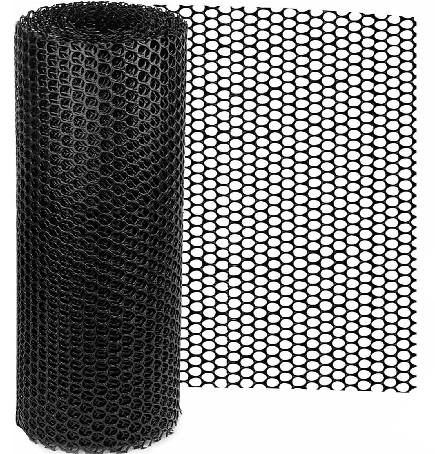 Plastic Chicken Wire Fencing, Plastic Garden Fencing with Twist Ties,15.7in x 16ft Black Poultry Fencing,Garden Netting, Chicken Wire Frame for Crafts, Floral Netting