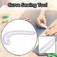 thumbnail image 2 of TUWAFE Clothing Patterning Ruler Sew French Curve Ruler Metric Shaped Plastic Sewing Tools Include Curve Ruler Triangular Ruler Tracing Wheel for Beginners Tailors Designers Clear, 2 of 7