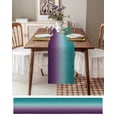 thumbnail image 4 of Table Runner 72 Inches Long for Kitchen Dining, Teal Purple Ombre Dresser Scarf Farmhouse, Dining Table Decorations for Wedding/Parties, Turquoise Gradient Modern Abstract Art 16 x 72 In, 4 of 9